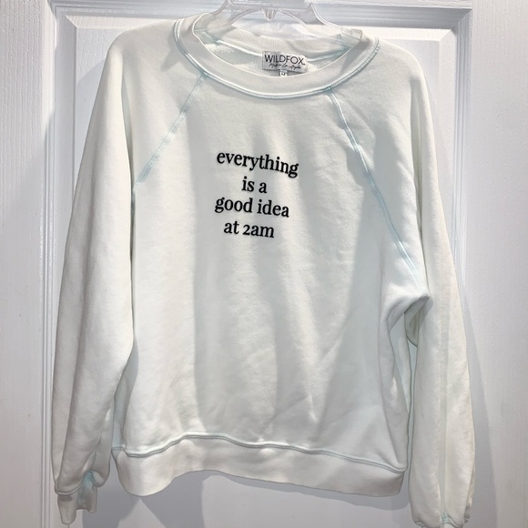 WILDFOX Everything is a good idea at 2am sweatshirt women’s size medium - Picture 11 of 12